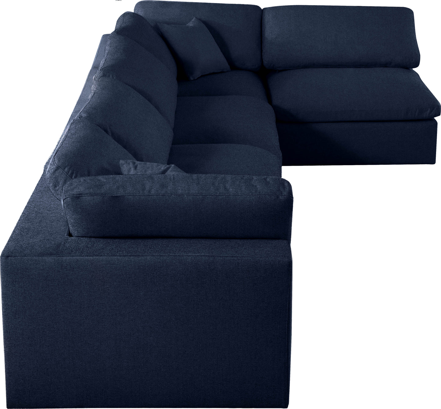 damian navy linen textured fabric deluxe comfort modular sectional sec5d