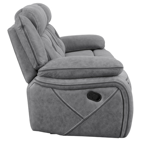 Kiara 2-piece Upholstered Motion Reclining Sofa Set GreyGrey