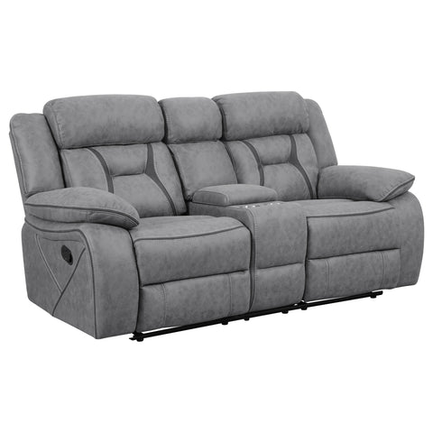 Kiara 2-piece Upholstered Motion Reclining Sofa Set GreyGrey