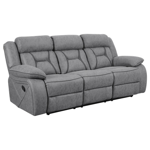 Kiara 3-piece Upholstered Motion Reclining Sofa Set GreyGrey