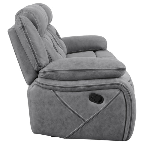 Kiara 3-piece Upholstered Motion Reclining Sofa Set GreyGrey