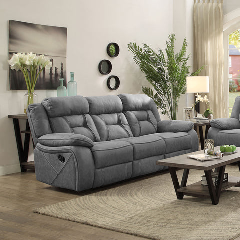 Kiara Upholstered Motion Reclining Sofa GreyGrey