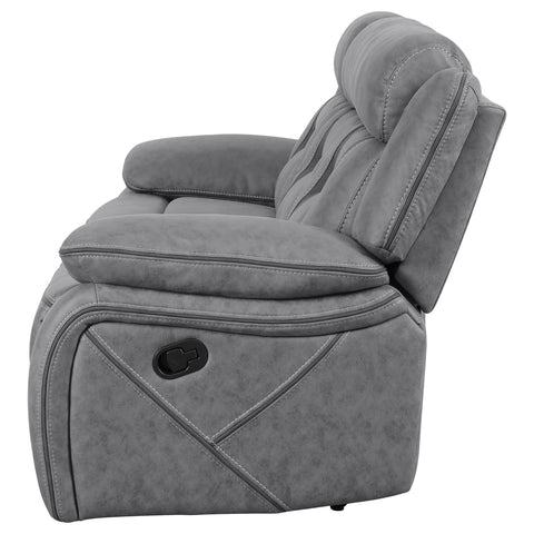 Kiara Upholstered Motion Reclining Sofa GreyGrey