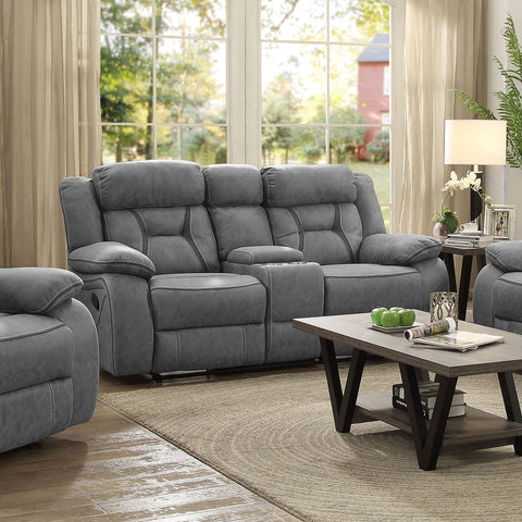 Kiara Upholstered Motion Reclining Loveseat GreyGrey