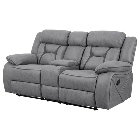 Kiara Upholstered Motion Reclining Loveseat GreyGrey