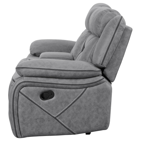 Kiara Upholstered Motion Reclining Loveseat GreyGrey