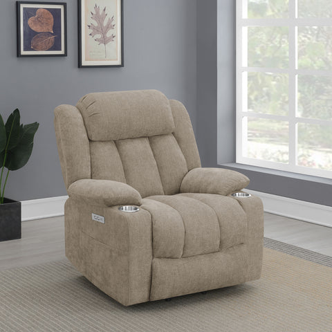 Frisco Upholstered Power Lift Recliner Chair CamelCamel