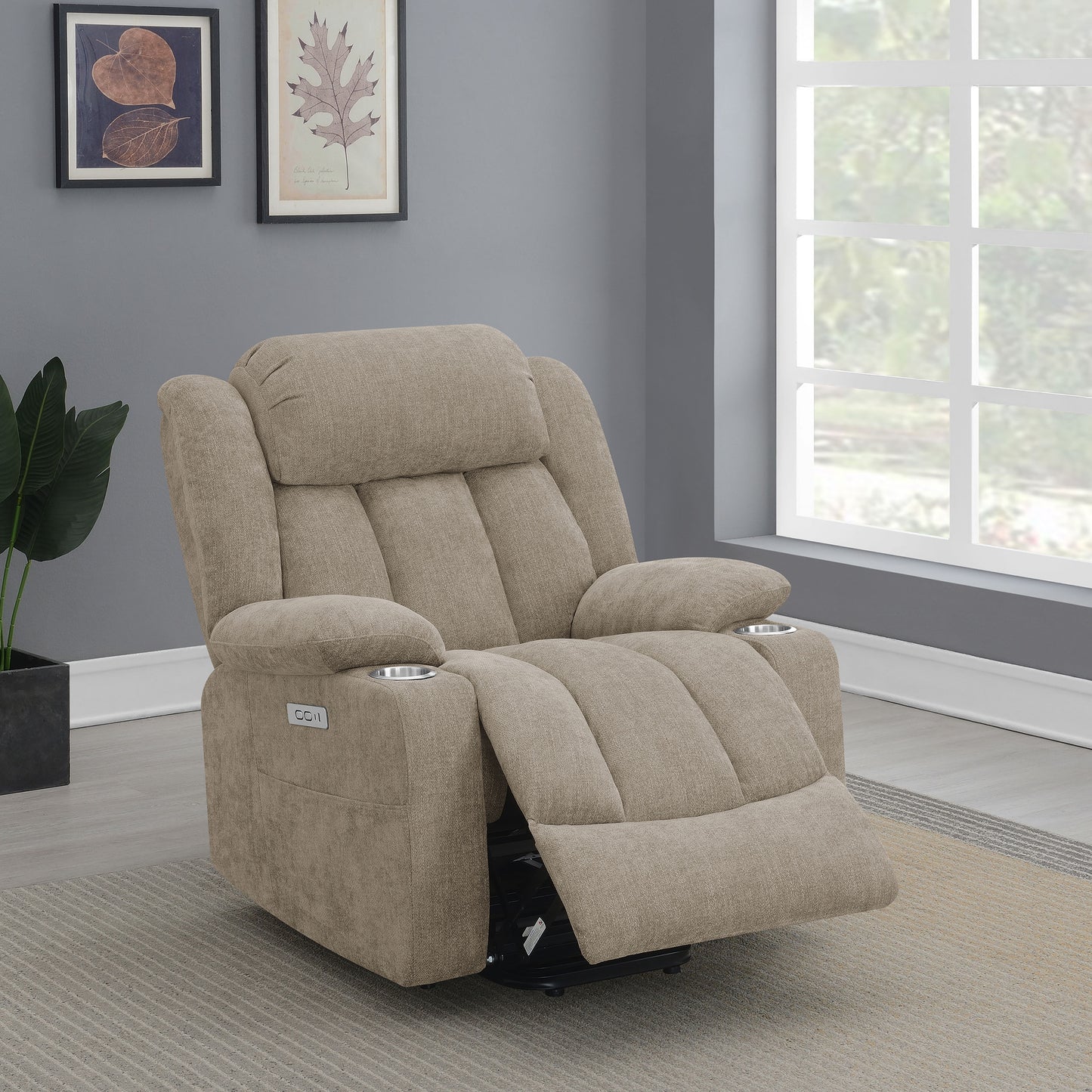 riona upholstered power lift recliner chair camel