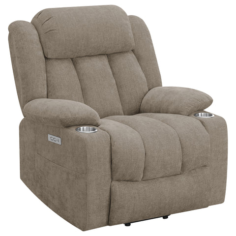 Frisco Upholstered Power Lift Recliner Chair CamelCamel