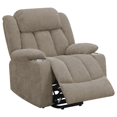 Frisco Upholstered Power Lift Recliner Chair CamelCamel