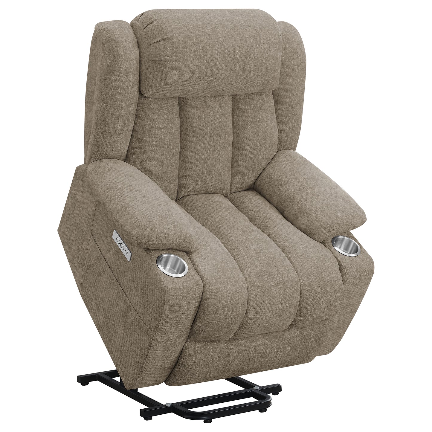 riona upholstered power lift recliner chair camel