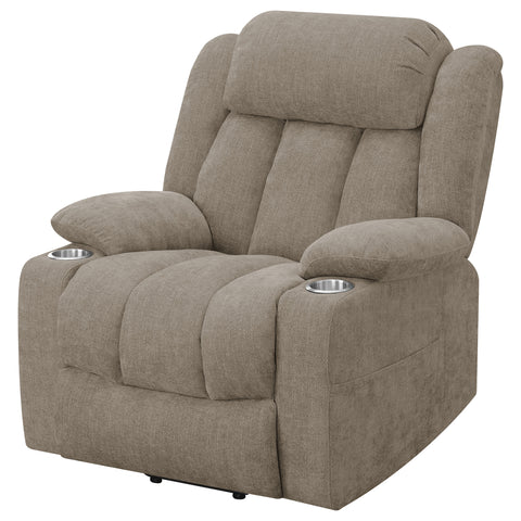 Frisco Upholstered Power Lift Recliner Chair CamelCamel