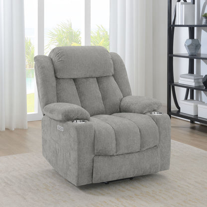 Riona Upholstered Power Lift Recliner Grey