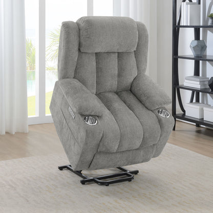 Riona Upholstered Power Lift Recliner Grey