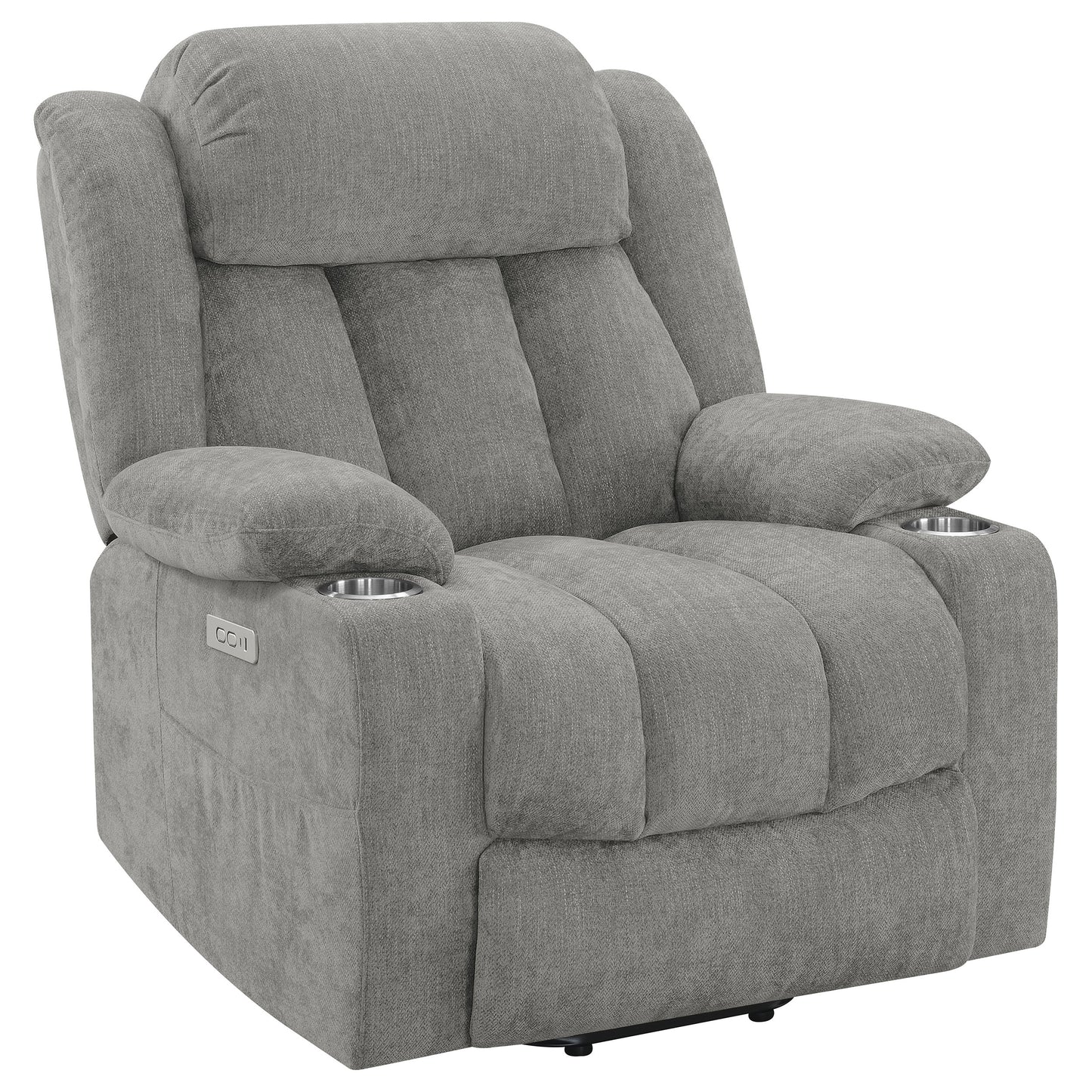 riona upholstered power lift recliner grey