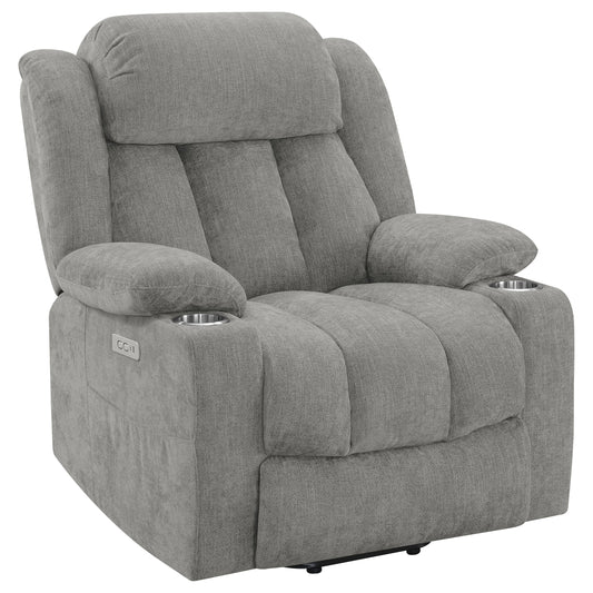 Riona Upholstered Power Lift Recliner Grey