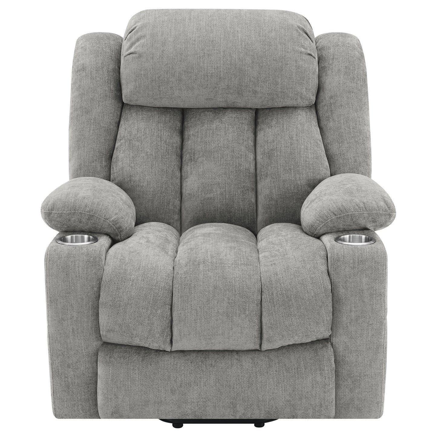 riona upholstered power lift recliner grey