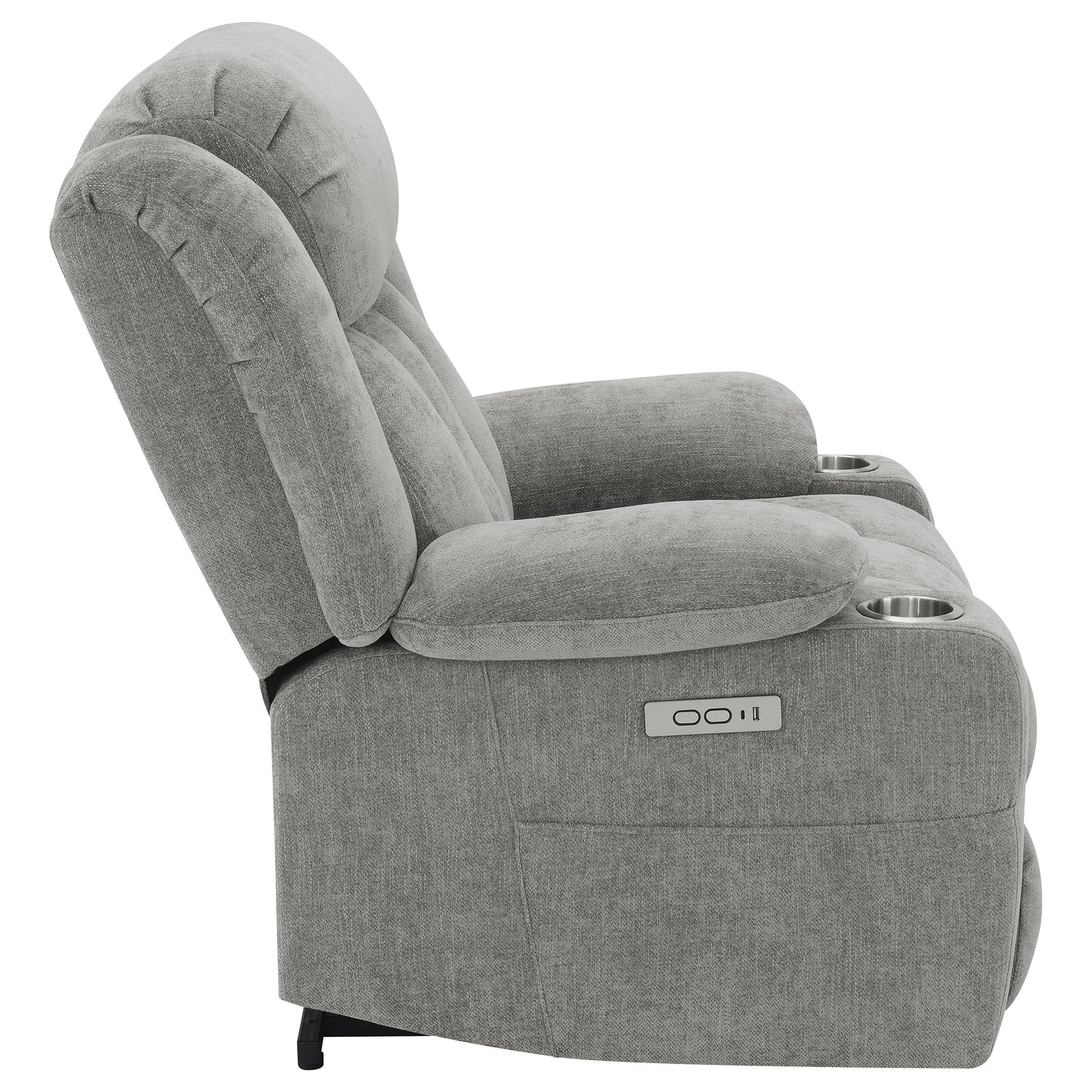 riona upholstered power lift recliner grey