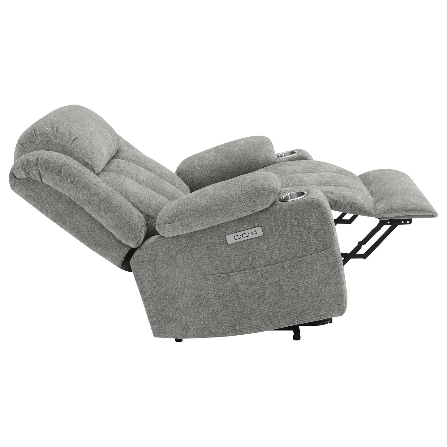 riona upholstered power lift recliner grey