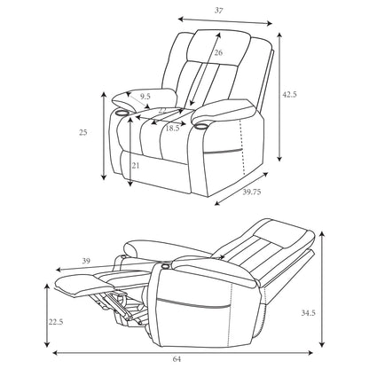 Riona Upholstered Power Lift Recliner Grey