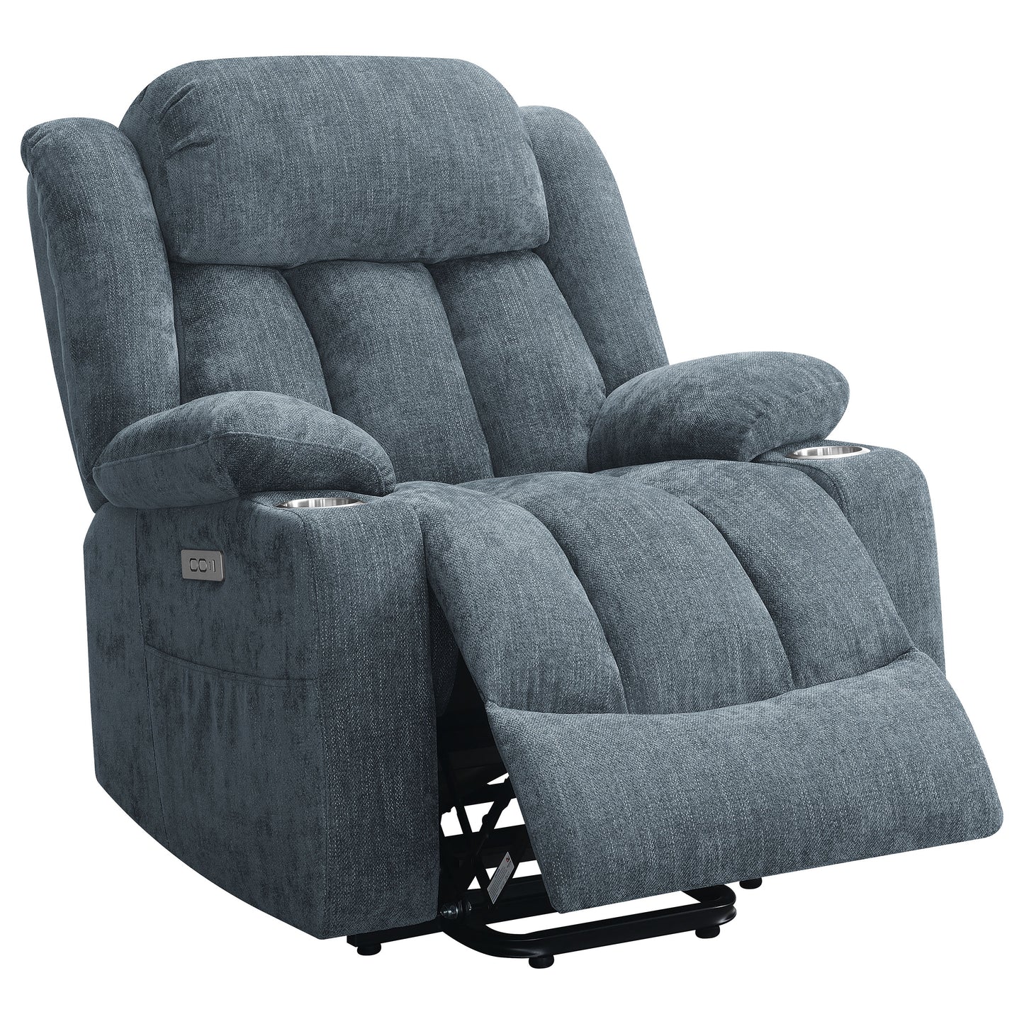 riona upholstered power lift recliner slate blue