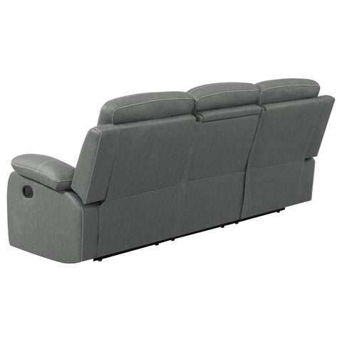 Madeline 3-piece Upholstered Padded Arm Sofa Set Dark GreyDark Grey