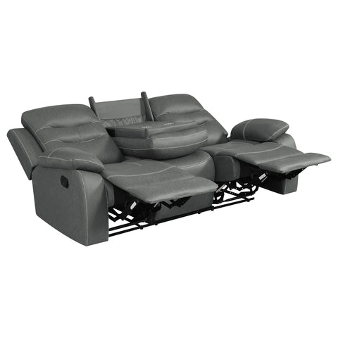 Madeline Upholstered Padded Arm Reclining Sofa Dark GreyDark Grey