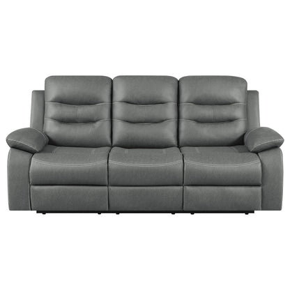 Veena Upholstered Padded Arm Reclining Sofa Dark Grey