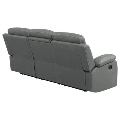 Veena Upholstered Padded Arm Reclining Sofa Dark Grey