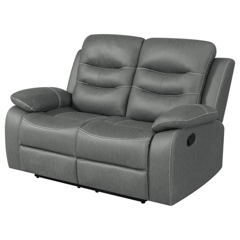 Madeline Upholstered Padded Arm Reclining Loveseat Dark GreyDark Grey
