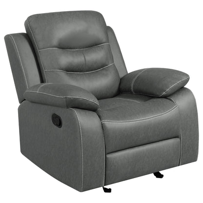 Veena Upholstered Padded Arm Glider Recliner Dark Grey