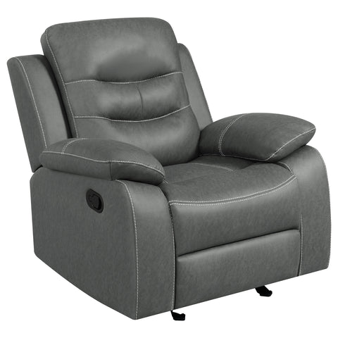 Madeline Upholstered Padded Arm Glider Recliner Dark GreyDark Grey