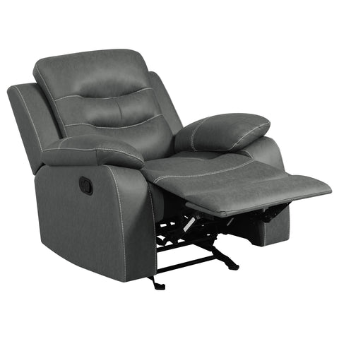 Madeline Upholstered Padded Arm Glider Recliner Dark GreyDark Grey