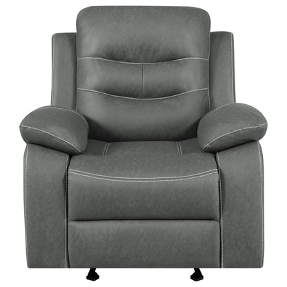 Veena Upholstered Padded Arm Glider Recliner Dark Grey