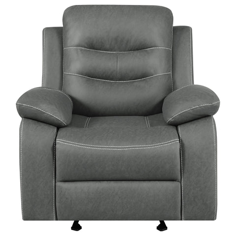 Madeline Upholstered Padded Arm Glider Recliner Dark GreyDark Grey