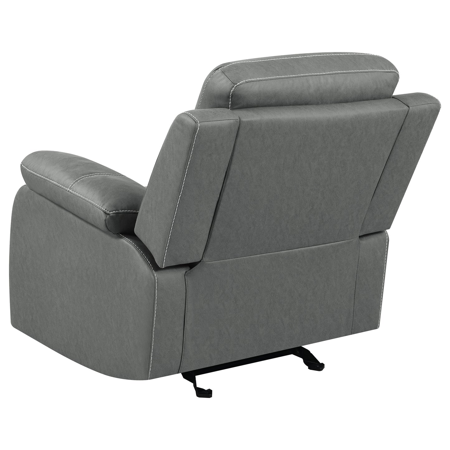 veena upholstered padded arm glider recliner dark grey