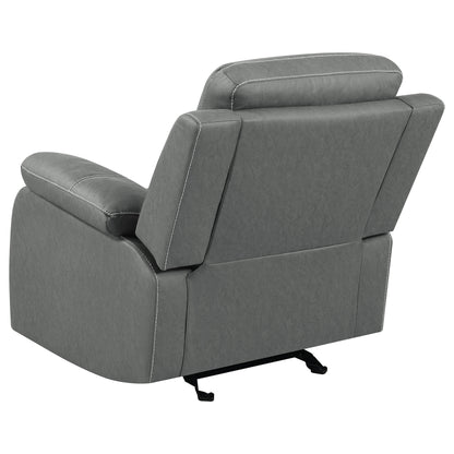 Veena Upholstered Padded Arm Glider Recliner Dark Grey