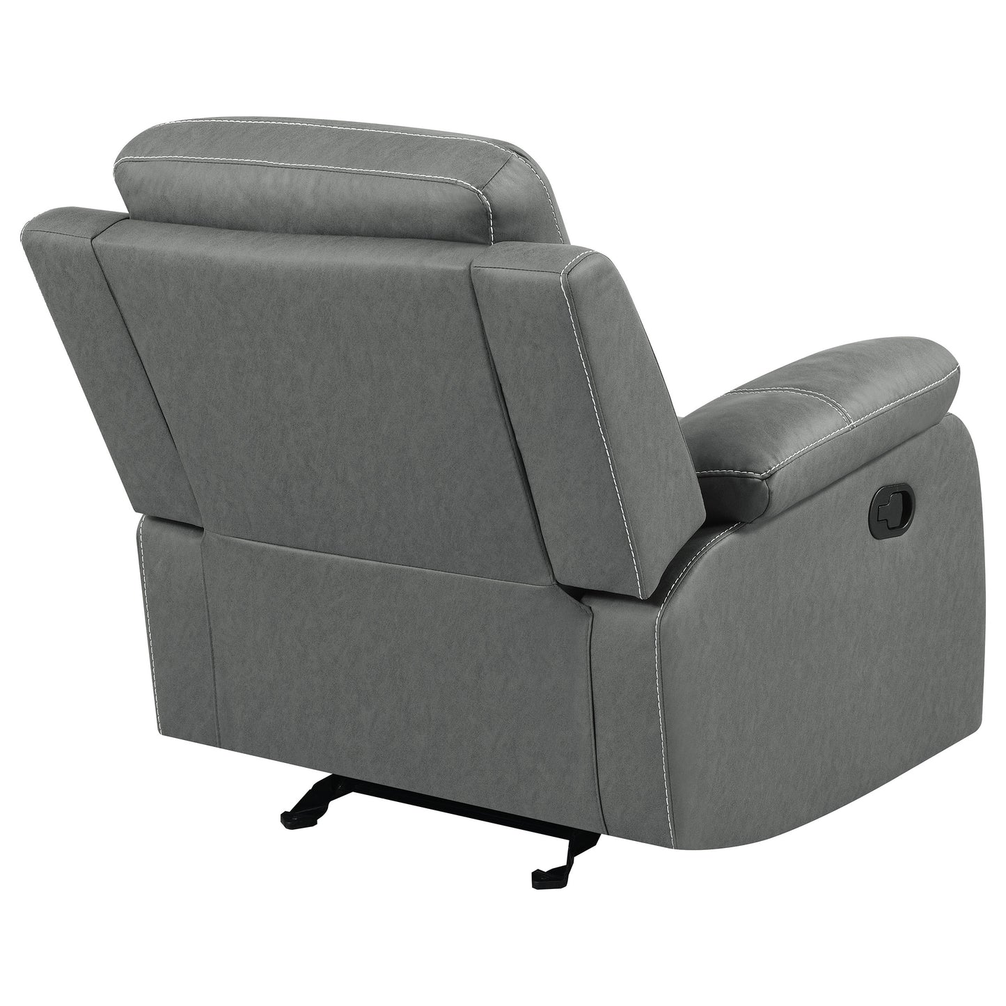 veena upholstered padded arm glider recliner dark grey