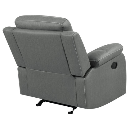 Veena Upholstered Padded Arm Glider Recliner Dark Grey