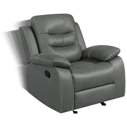 Veena Upholstered Padded Arm Glider Recliner Dark Grey