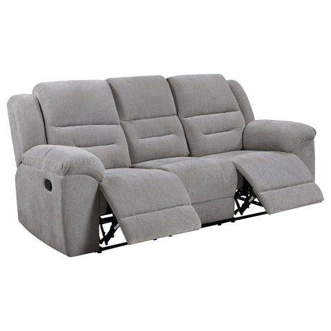 Enoch Chenille Upholstered Reclining Sofa GreyGrey