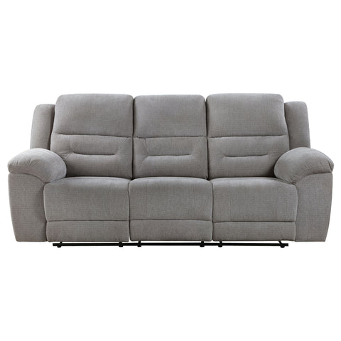Enoch Chenille Upholstered Reclining Sofa GreyGrey
