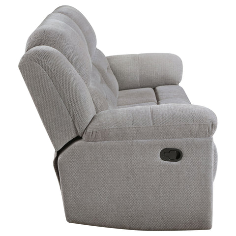 Enoch Chenille Upholstered Reclining Sofa GreyGrey