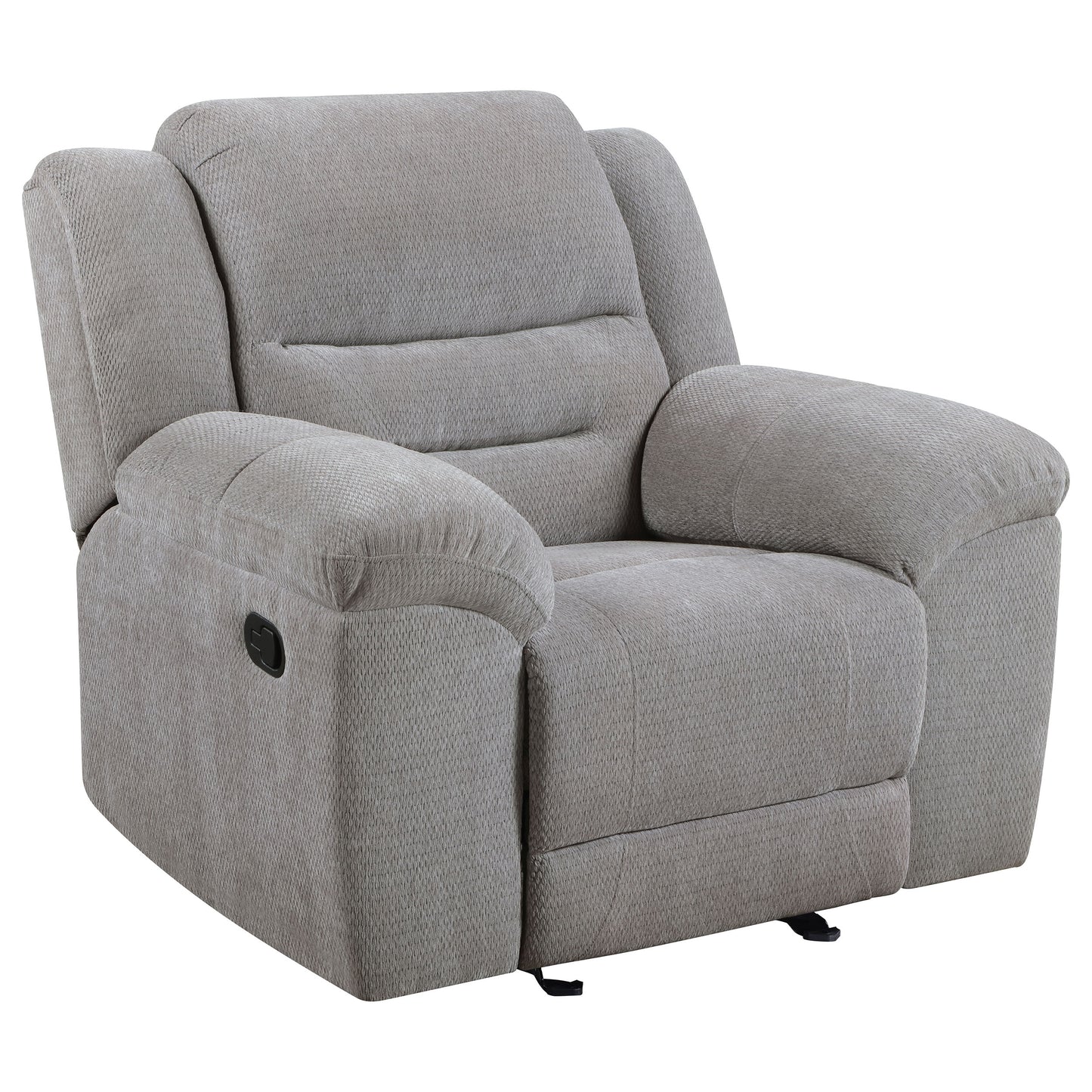 enoch chenille upholstered reclining glider recliner greygrey