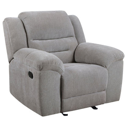 Enoch Chenille Upholstered Reclining Glider Recliner GreyGrey