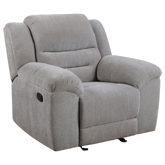 Enoch Chenille Upholstered Reclining Glider Recliner GreyGrey