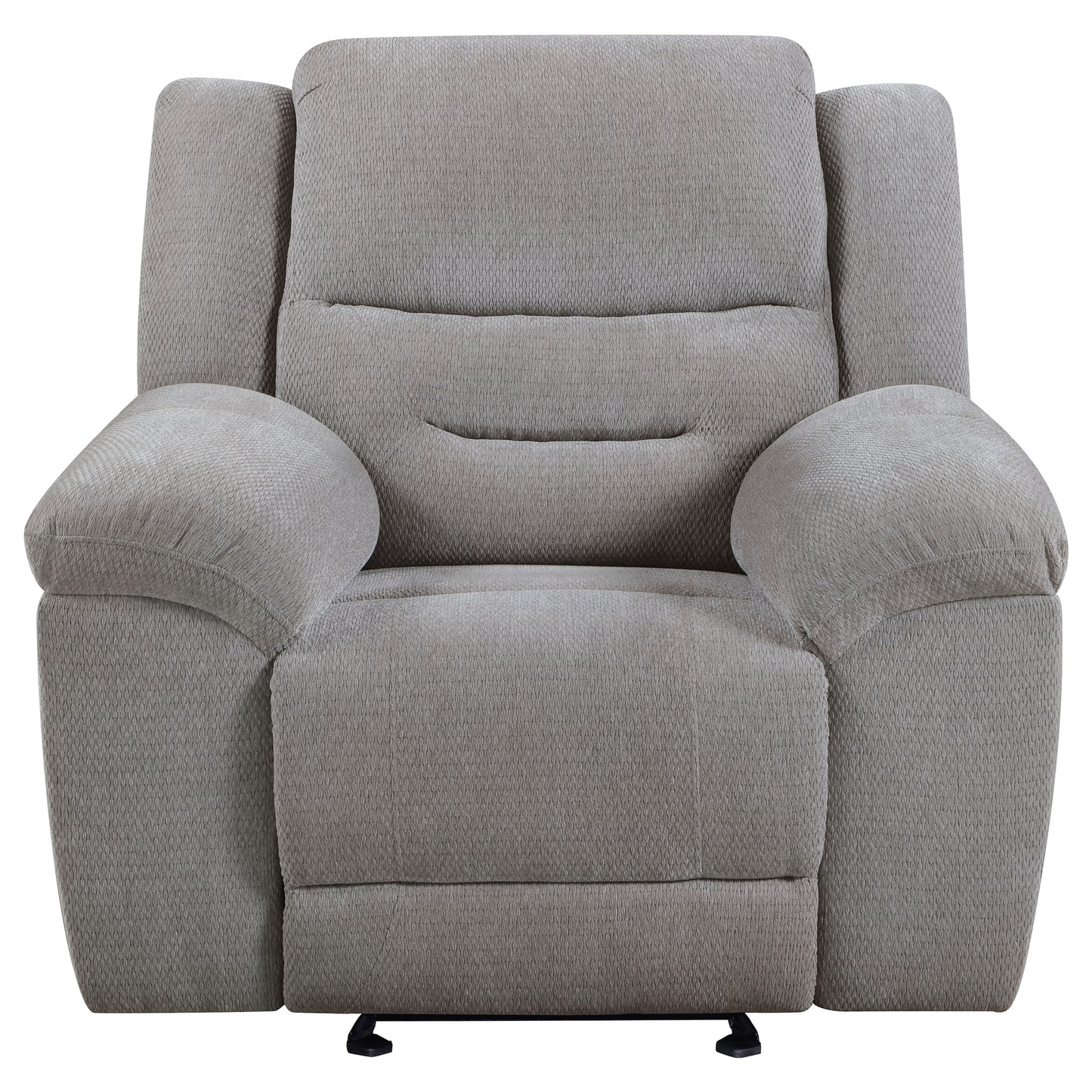 enoch chenille upholstered reclining glider recliner greygrey