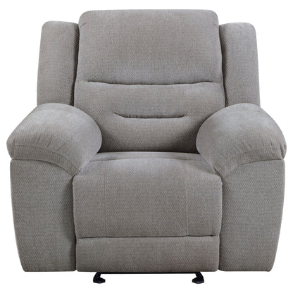 Enoch Chenille Upholstered Reclining Glider Recliner GreyGrey