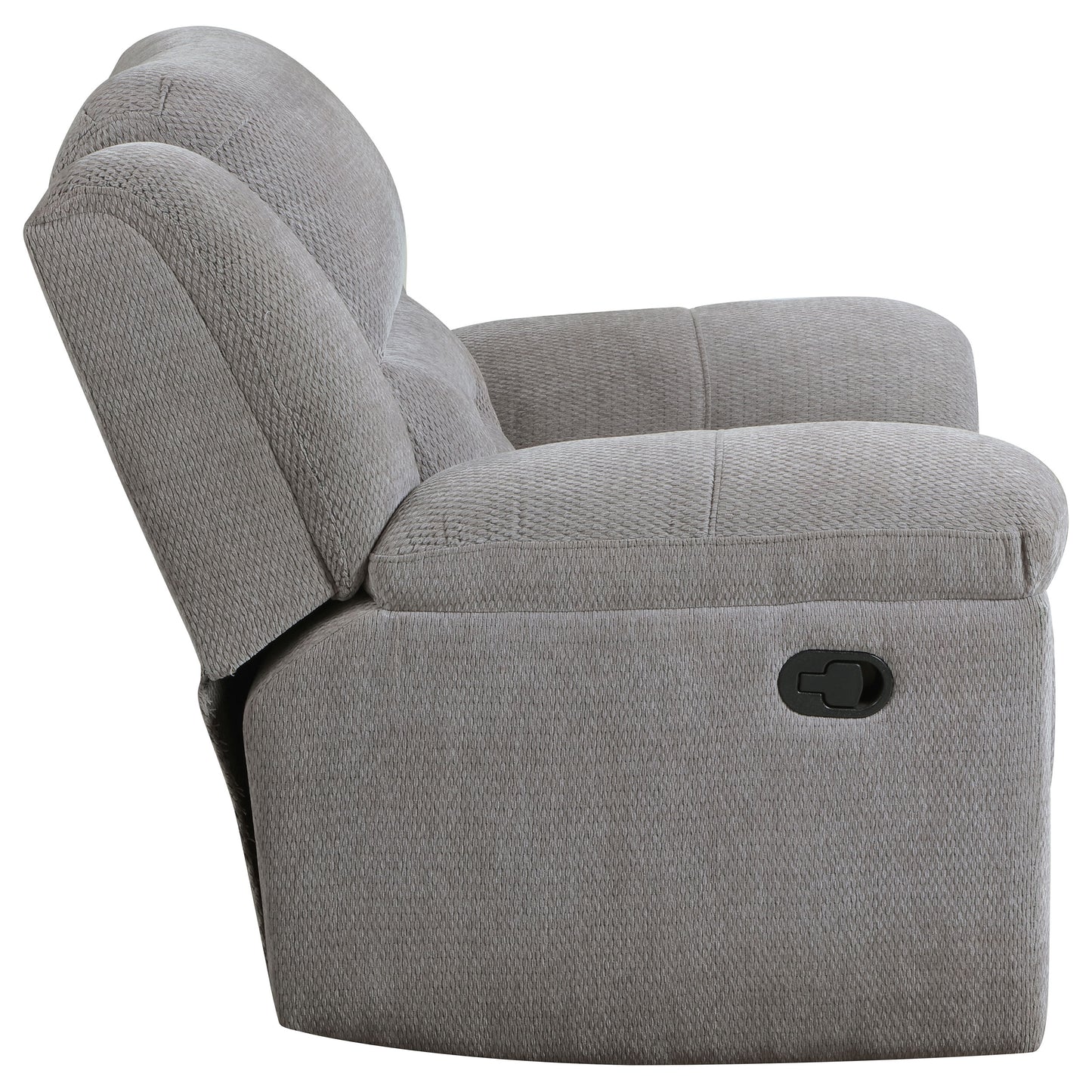 enoch chenille upholstered reclining glider recliner greygrey