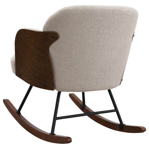 Carolyn Boucle Upholstered Mid Back Rocking Chair BeigeBeige